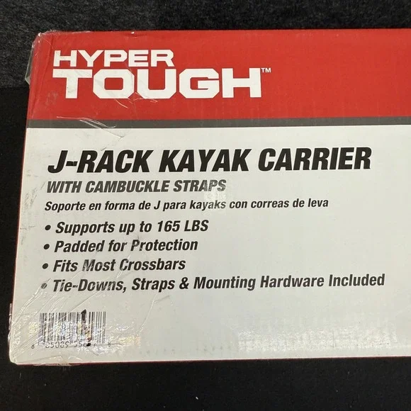 Hyper Tough J-Rack Kayak Carrier w/ Straps New Open Box Rooftop Mount Carrier - Picture 2 of 11